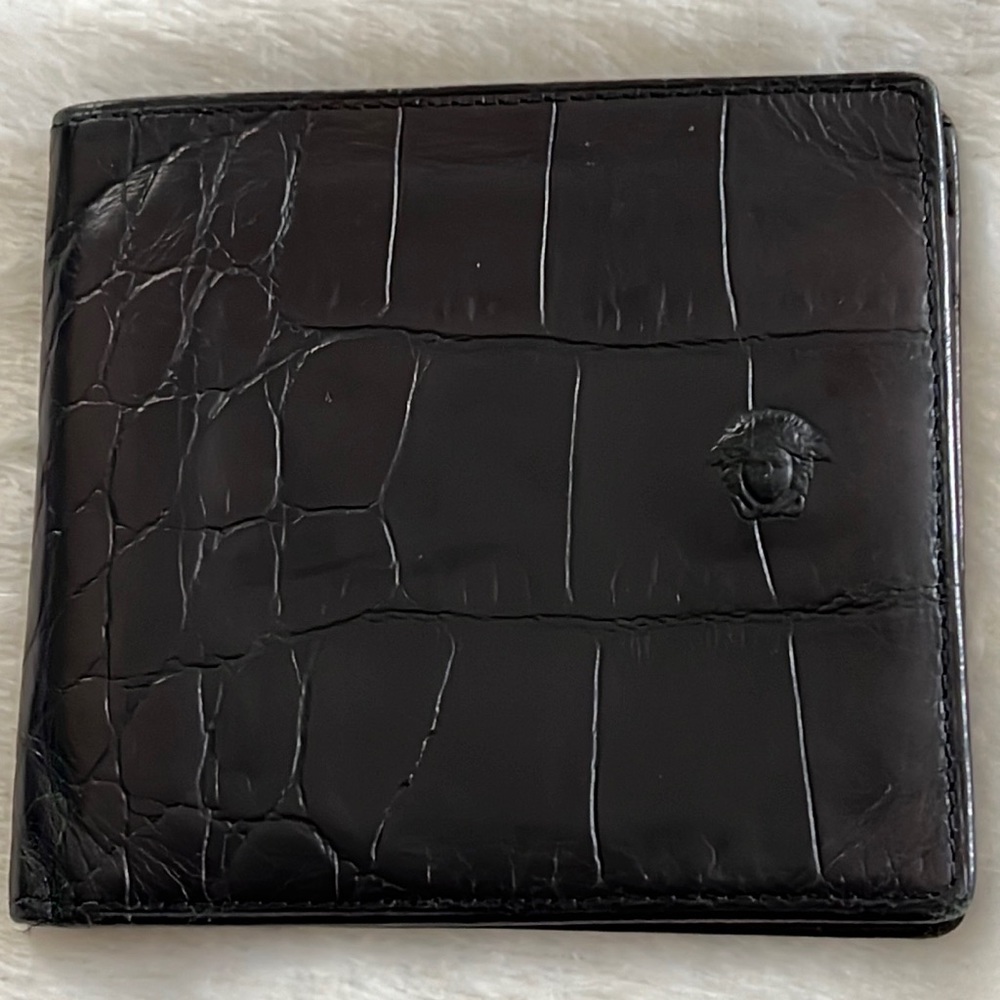 Versace authentic crocodile print leather Wallet for men